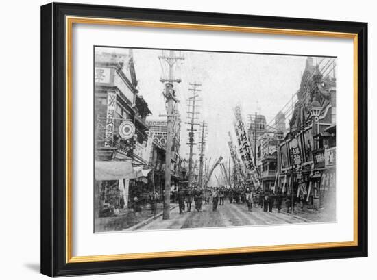 Theatre Street, Yokohama, Japan, 20th Century-null-Framed Giclee Print