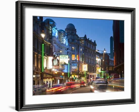 Theatreland in the Evening, Shaftesbury Avenue, London, England, United Kingdom, Europe-Alan Copson-Framed Photographic Print