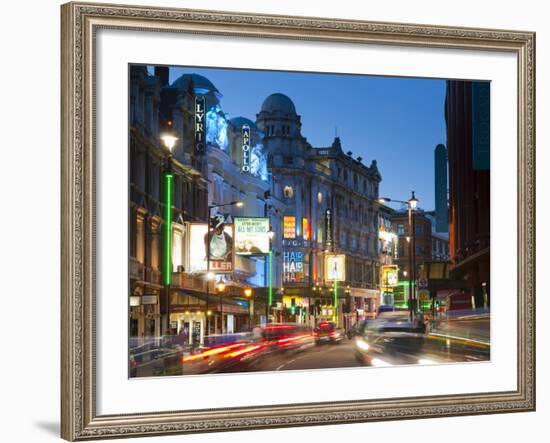 Theatreland in the Evening, Shaftesbury Avenue, London, England, United Kingdom, Europe-Alan Copson-Framed Photographic Print