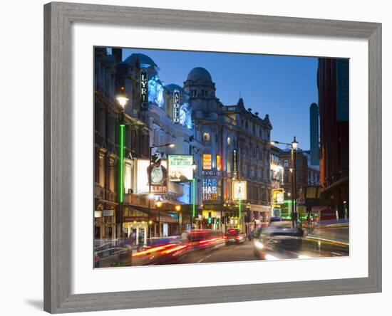 Theatreland in the Evening, Shaftesbury Avenue, London, England, United Kingdom, Europe-Alan Copson-Framed Photographic Print