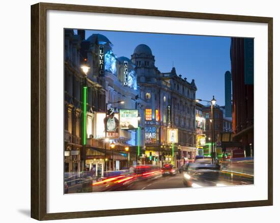 Theatreland in the Evening, Shaftesbury Avenue, London, England, United Kingdom, Europe-Alan Copson-Framed Photographic Print