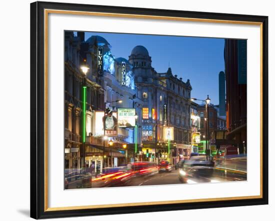 Theatreland in the Evening, Shaftesbury Avenue, London, England, United Kingdom, Europe-Alan Copson-Framed Photographic Print