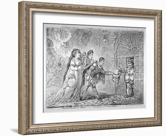 Theatrical Mendicants, Relieved, 1809-James Gillray-Framed Giclee Print