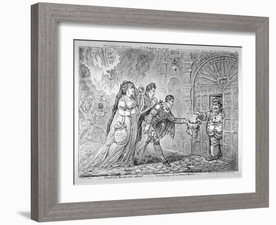 Theatrical Mendicants, Relieved, 1809-James Gillray-Framed Giclee Print