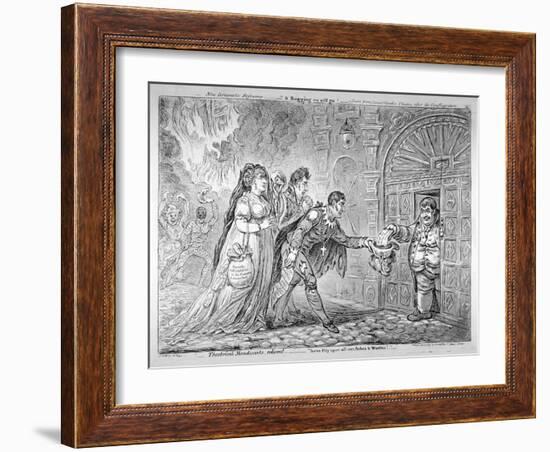 Theatrical Mendicants, Relieved, 1809-James Gillray-Framed Giclee Print