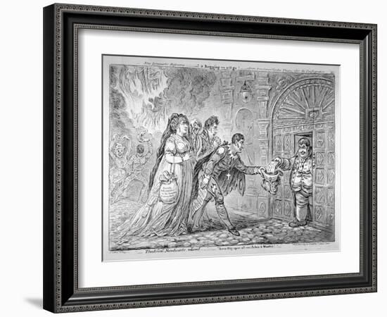 Theatrical Mendicants, Relieved, 1809-James Gillray-Framed Giclee Print