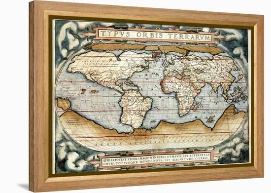 "Theatrum Orbis Terrarum" (Anntwerp, 1570)-Abraham Ortelius-Framed Stretched Canvas