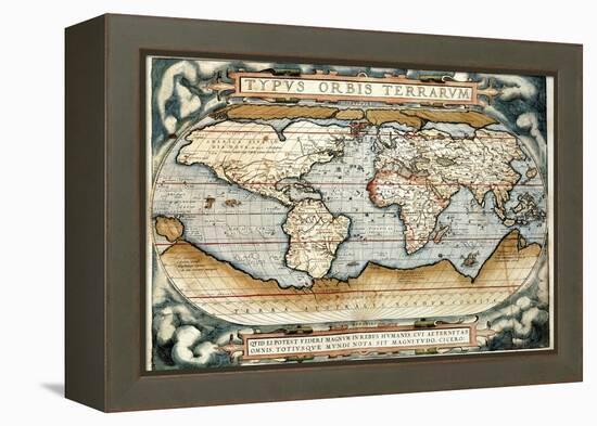 "Theatrum Orbis Terrarum" (Anntwerp, 1570)-Abraham Ortelius-Framed Stretched Canvas