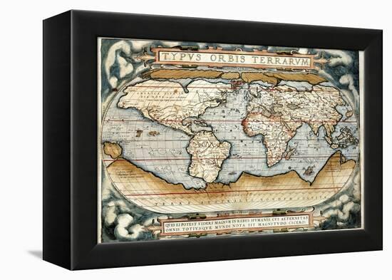 "Theatrum Orbis Terrarum" (Anntwerp, 1570)-Abraham Ortelius-Framed Stretched Canvas