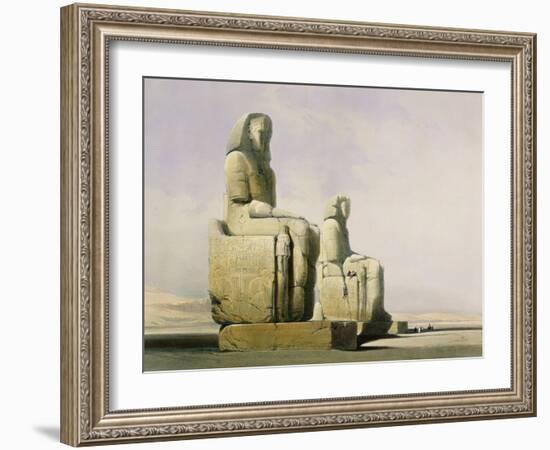 Thebes, December 4th 1838, Detail of the Colossi of Memnon-David Roberts-Framed Giclee Print