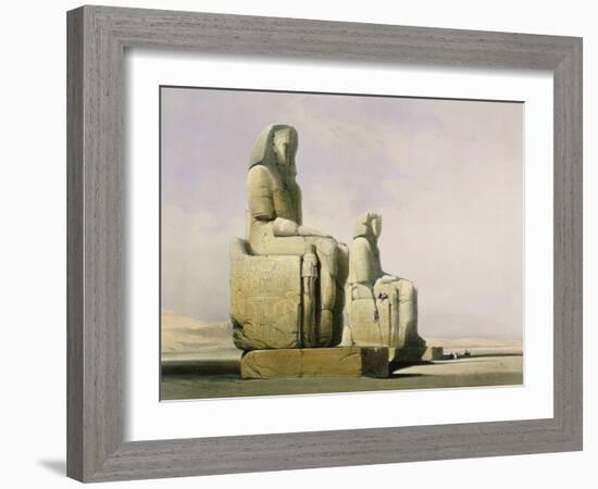 Thebes, December 4th 1838, Detail of the Colossi of Memnon-David Roberts-Framed Giclee Print