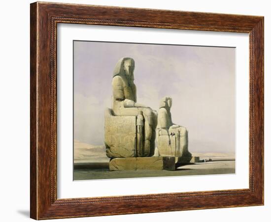 Thebes, December 4th 1838, Detail of the Colossi of Memnon-David Roberts-Framed Giclee Print