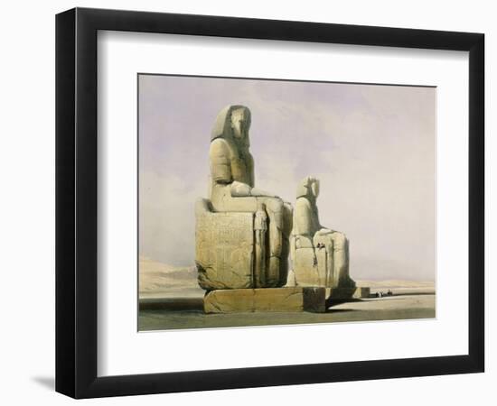 Thebes, December 4th 1838, Detail of the Colossi of Memnon-David Roberts-Framed Giclee Print