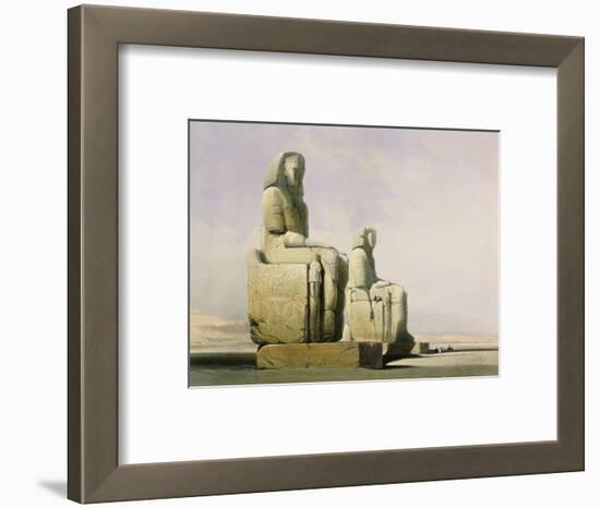 Thebes, December 4th 1838, Detail of the Colossi of Memnon-David Roberts-Framed Premium Giclee Print