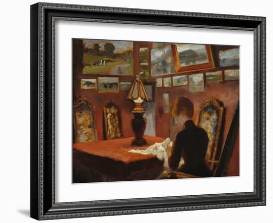 Their home in Copenhagen the wife, 1883-Hans Gude-Framed Giclee Print