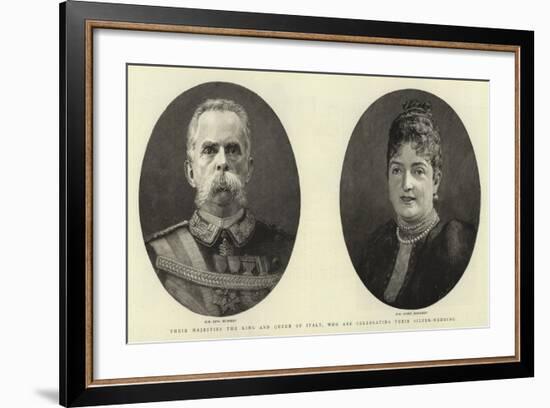 Their Majesties the King and Queen of Italy, Who are Celebrating their Silver-Wedding-null-Framed Giclee Print