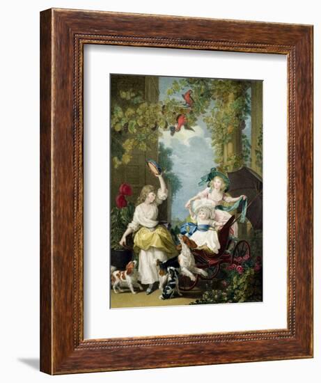 Their Royal Highnesses the Princesses Mary (1776-1857), Sophia (1777-1848) and Amelia…-John Singleton Copley-Framed Giclee Print