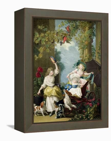 Their Royal Highnesses the Princesses Mary (1776-1857), Sophia (1777-1848) and Amelia…-John Singleton Copley-Framed Premier Image Canvas