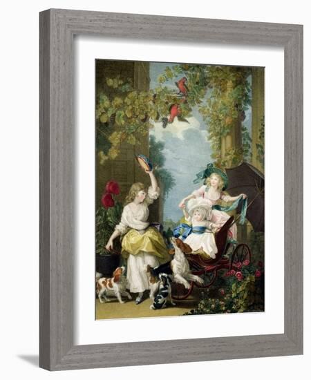 Their Royal Highnesses the Princesses Mary (1776-1857), Sophia (1777-1848) and Amelia…-John Singleton Copley-Framed Giclee Print