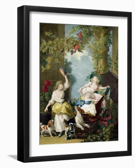 Their Royal Highnesses the Princesses Mary (1776-1857), Sophia (1777-1848) and Amelia…-John Singleton Copley-Framed Giclee Print