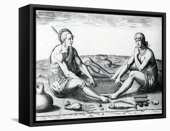 Their Sitting at Meat, 1590-John White-Framed Premier Image Canvas