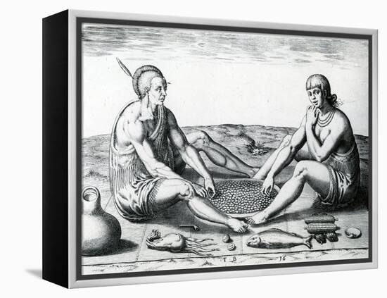 Their Sitting at Meat, 1590-John White-Framed Premier Image Canvas