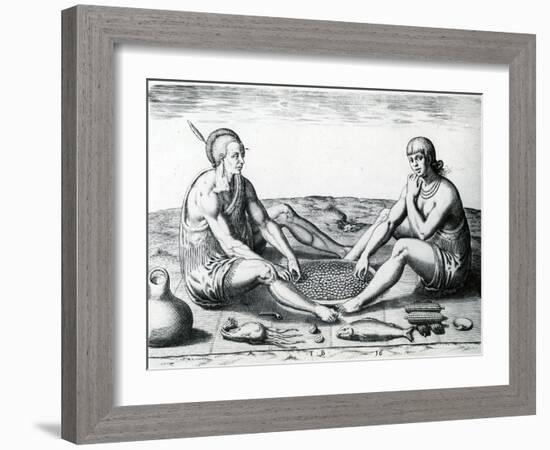 Their Sitting at Meat, 1590-John White-Framed Giclee Print