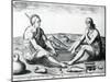 Their Sitting at Meat, 1590-John White-Mounted Giclee Print