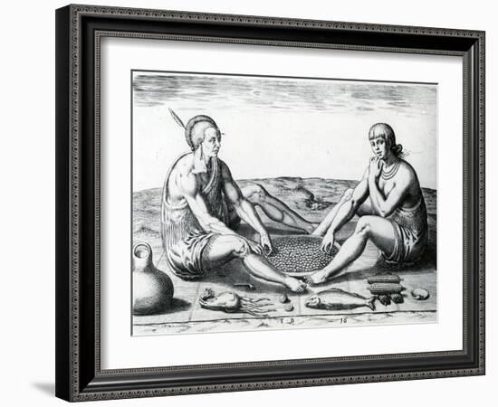 Their Sitting at Meat, 1590-John White-Framed Giclee Print