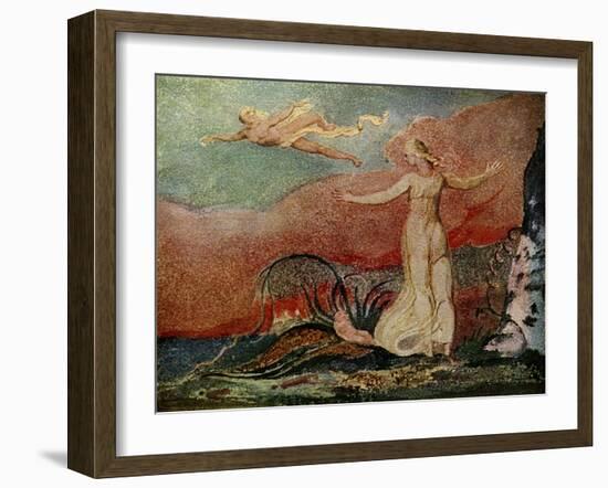 Thel and the Worm by William Blake-William Blake-Framed Giclee Print
