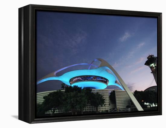 Theme Building and Lax Tower, Los Angeles Airport-Walter Bibikow-Framed Premier Image Canvas