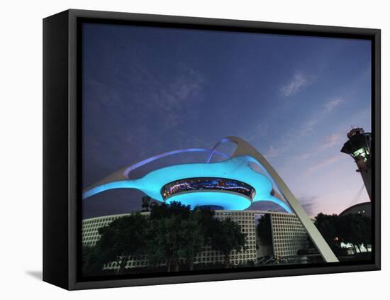 Theme Building and Lax Tower, Los Angeles Airport-Walter Bibikow-Framed Premier Image Canvas