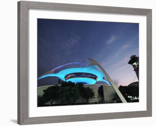 Theme Building and Lax Tower, Los Angeles Airport-Walter Bibikow-Framed Photographic Print