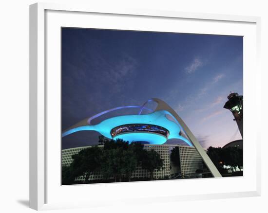 Theme Building and Lax Tower, Los Angeles Airport-Walter Bibikow-Framed Photographic Print