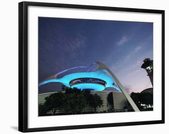 Theme Building and Lax Tower, Los Angeles Airport-Walter Bibikow-Framed Photographic Print