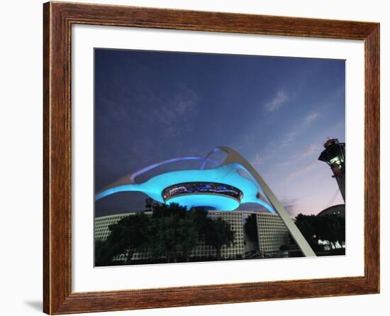 Theme Building and Lax Tower, Los Angeles Airport-Walter Bibikow-Framed Photographic Print