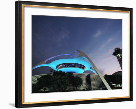 Theme Building and Lax Tower, Los Angeles Airport-Walter Bibikow-Framed Photographic Print