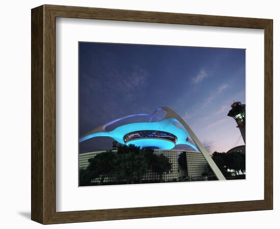 Theme Building and Lax Tower, Los Angeles Airport-Walter Bibikow-Framed Photographic Print