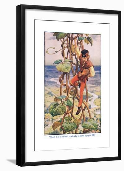 Then He Climbed Quietly Down, Jack and the Beanstalk, 1925-William Henry Margetson-Framed Giclee Print