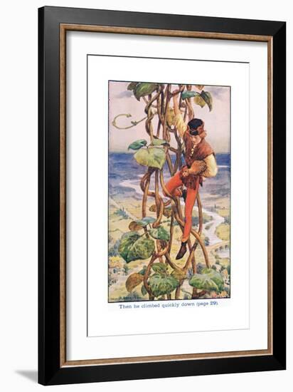 Then He Climbed Quietly Down, Jack and the Beanstalk, 1925-William Henry Margetson-Framed Giclee Print