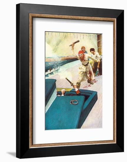 Then The Real Fight Began-Howard Pyle-Framed Premium Giclee Print