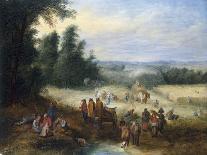 A Landscape with Peasants and Cattle by a River-Theobald Michau-Giclee Print