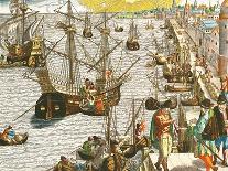 Departure from Lisbon for Brazil, the East Indies and America,From "Americae Tertia Pars..."-Theodor de Bry-Giclee Print