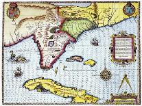 Map of the Caribbean Islands and the American State of Florida-Theodor de Bry-Giclee Print