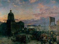 Vue De La Rue Washington a Indianapolis Au Crepuscule  Peinture De Theodor Groll (1857-1913) 1892--Theodor Groll-Giclee Print