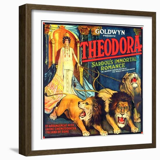 THEODORA (aka TEODORA; aka THEODORA, THE SLAVE PRINCESS), Rita Jolivet on 6-sheet poster art, 1919.-null-Framed Art Print