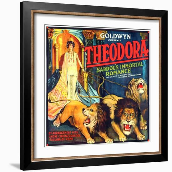 THEODORA (aka TEODORA; aka THEODORA, THE SLAVE PRINCESS), Rita Jolivet on 6-sheet poster art, 1919.-null-Framed Art Print