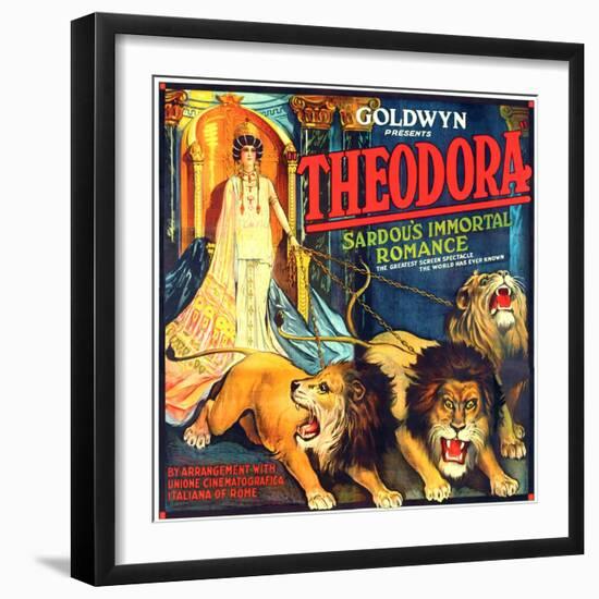 THEODORA (aka TEODORA; aka THEODORA, THE SLAVE PRINCESS), Rita Jolivet on 6-sheet poster art, 1919.-null-Framed Art Print
