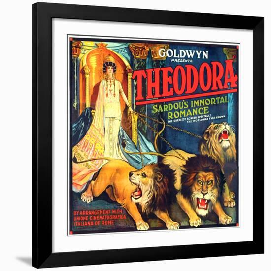 THEODORA (aka TEODORA; aka THEODORA, THE SLAVE PRINCESS), Rita Jolivet on 6-sheet poster art, 1919.-null-Framed Art Print