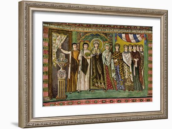 Theodora, Empress of the Eastern Roman Empire, and Her Court-null-Framed Giclee Print